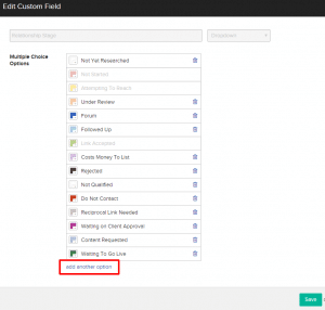 Editing custom fields in Buzzstream