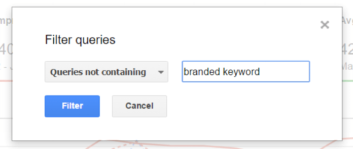 Google Search Console Filter Queries