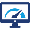 site speed optimization icon showing fast speed scores on monitor